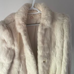 100% rabbit fur coat with satin lining